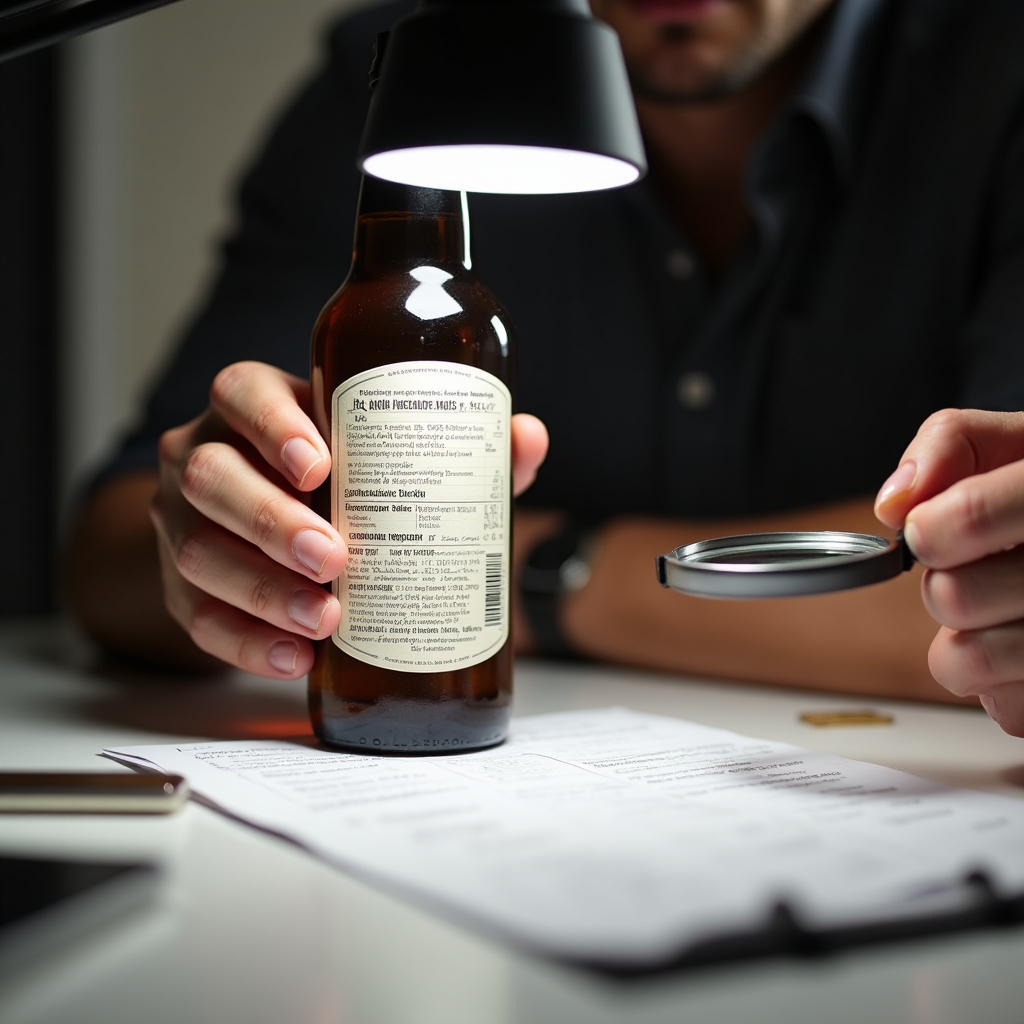 Detailprüfung eines Craft-Beer-Etiketts auf LMIV-Konformität