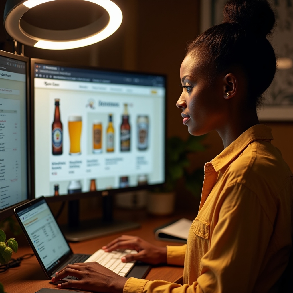 Einrichtung eines Online-Shops für eine Craft-Beer-Brauerei am Computer